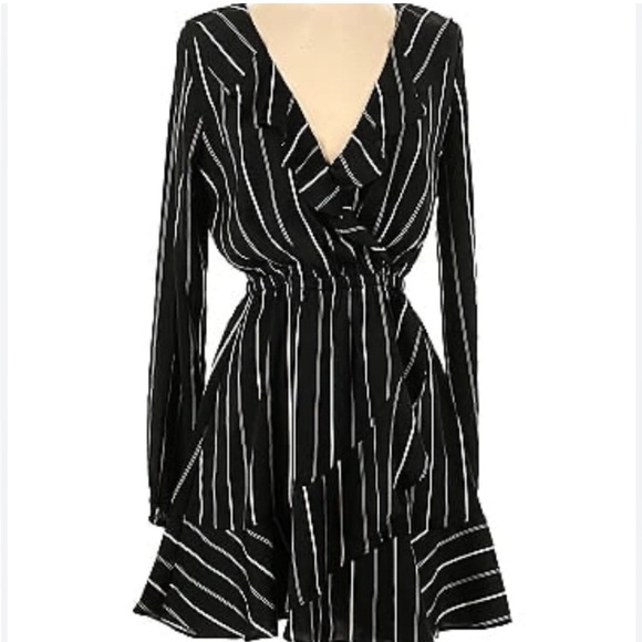 NWT Express Striped Long Sleeve Dress - Picture 2 of 9